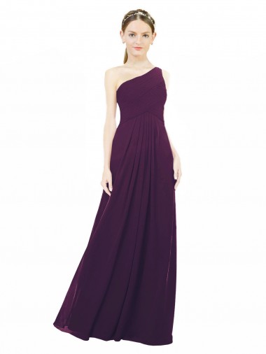 Shop One Shoulder Chiffon Bridesmaid Dress with Draped Bodice Ottawa