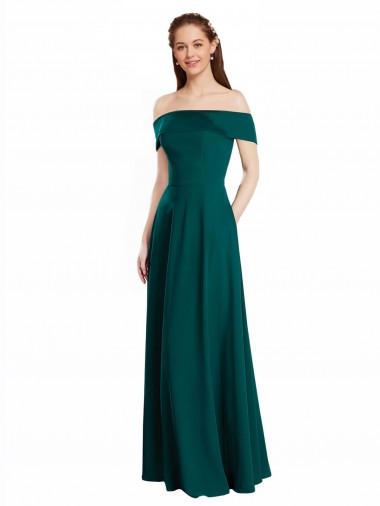 Shop Classic Off the Shoulder Chiffon Bridesmaid Dress with Cap Sleeves Ottawa
