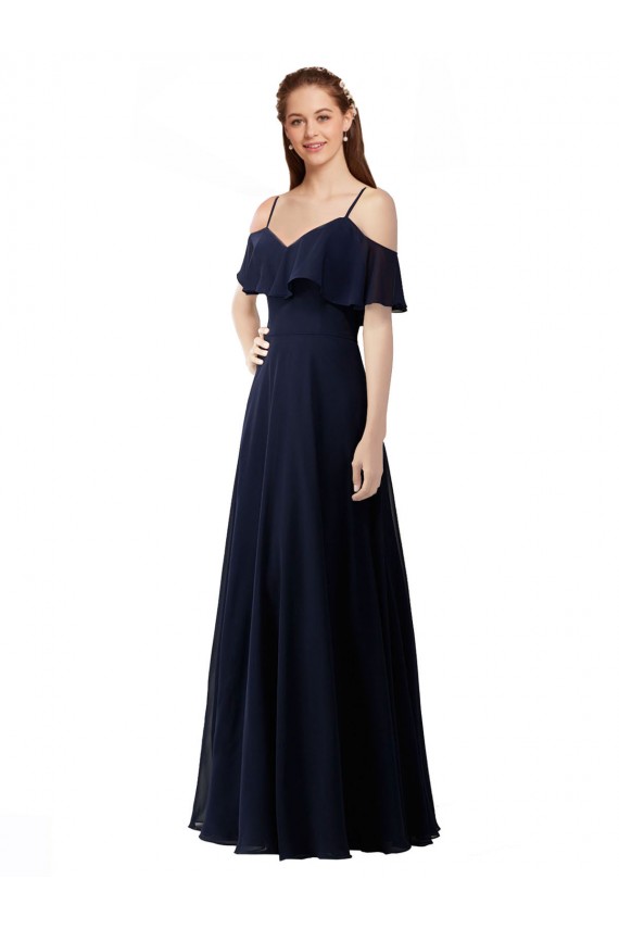 Shop Chiffon Bridesmaids Dress with Off the Shoulder Ruffle Detail Ottawa