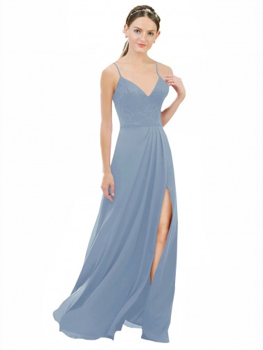Shop Sexy Chiffon Bridesmaid Dress with V-Neck Lace Bodice Ottawa