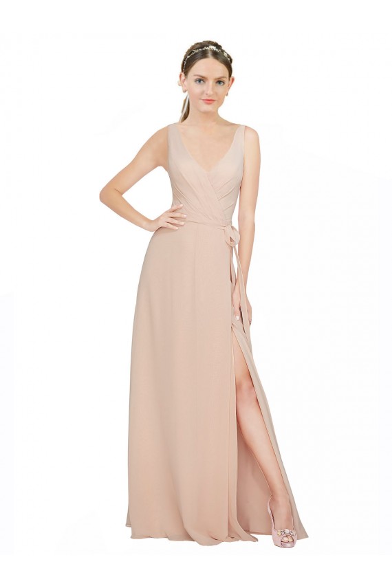 Shop Chiffon Bridesmaids Dress with Matching Chiffon Tie Sash Ottawa