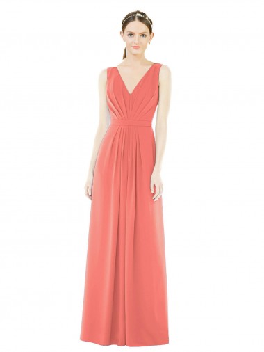 Shop V-Neck V-Back Sleeveless Chiffon Bridesmaid Dress Ottawa