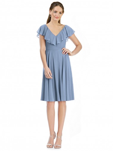 Shop Cocktail Length V-Neck V-Back Short Chiffon Bridesmaid Dress Ottawa