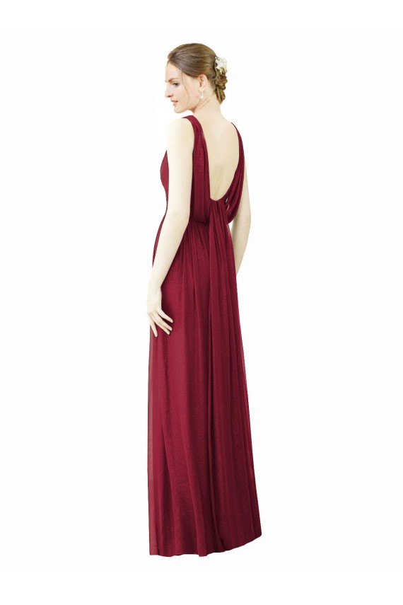 Shop V-Neck Full-Length Sleeveless Low Back Chiffon Bridesmaid Dress Ottawa