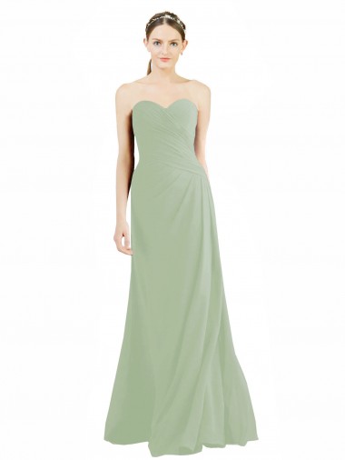 Shop Sweetheart Neckline Draped Floor Length Chiffon Bridesmaid Dress Ottawa