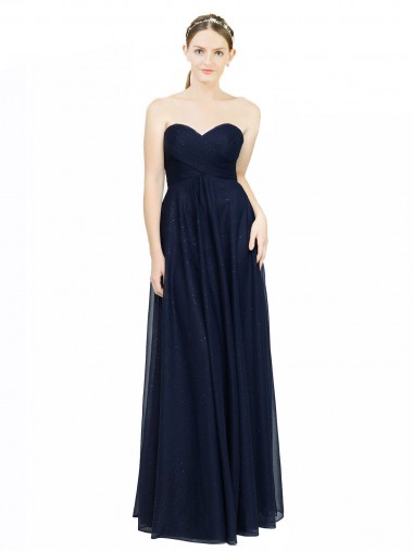 Shop Strapless Sweetheart Long Chiffon Bridesmaid Dress Low Back Ottawa