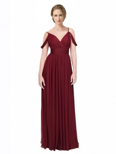 Shop Off the Shoulder V-Neck Petite Chiffon Bridesmaid Dress with Open Back Ottawa
