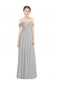 Shop Off the Shoulder Long Chiffon Bridesmaid Dress with Ruched Bodice Ottawa