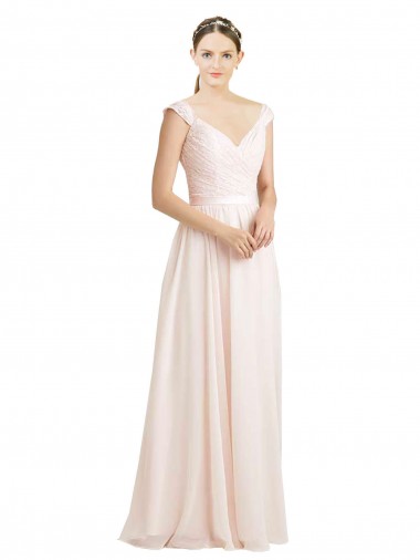 Shop Sweetheart A-Line Chiffon Bridesmaid Dress with Ruched Lace Bodice Ottawa