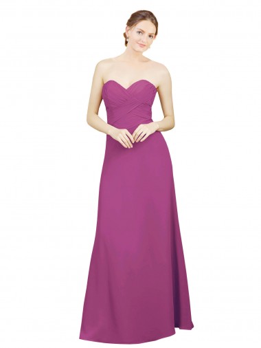 Shop Sweetheart Neckline Pleated Chiffon Bridesmaid Dress with Low Back Ottawa