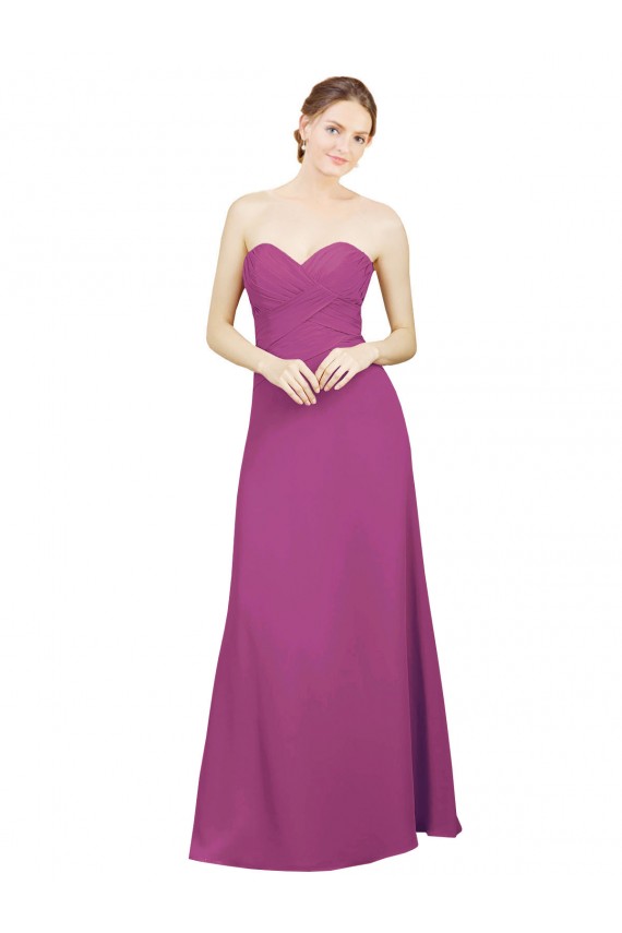 Shop Sweetheart Neckline Pleated Chiffon Bridesmaid Dress with Low Back Ottawa