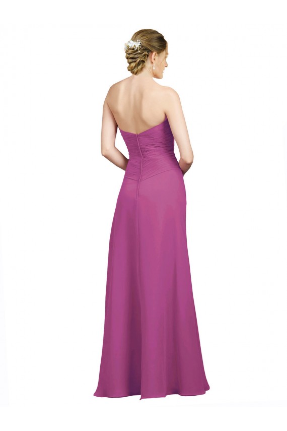 Shop Sweetheart Neckline Pleated Chiffon Bridesmaid Dress with Low Back Ottawa
