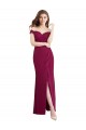 Shop Off the Shoulder Chiffon Bridesmaid Dress with Lace Appliques and Front Slit Ottawa