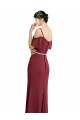 Shop Draped Cold Shoulder Long Chiffon Bridesmaid Dress with Spaghetti Straps Ottawa