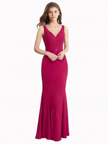 Shop V-Neck Mermaid Chiffon Bridesmaid Dress / Prom Dress with V-Back and Belt Ottawa
