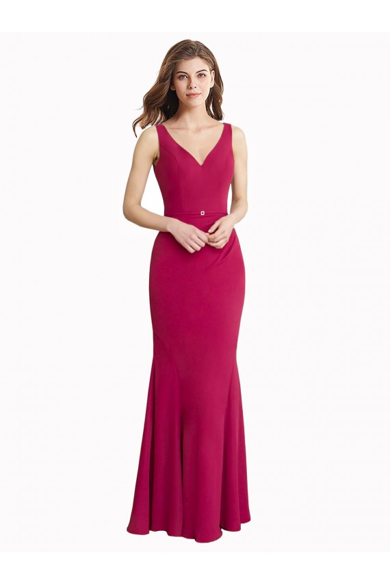 Shop V-Neck Mermaid Chiffon Bridesmaid Dress / Prom Dress with V-Back and Belt Ottawa