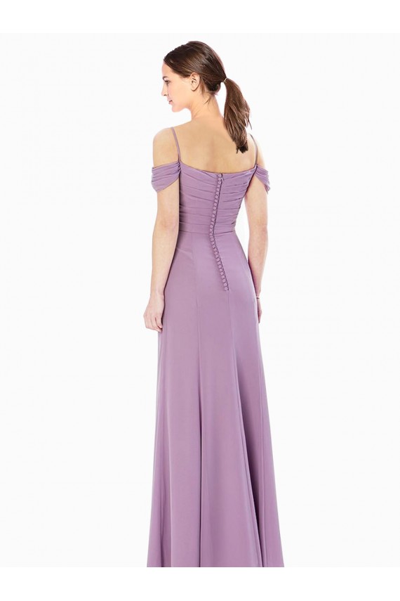 Shop Draped Off the Shoulder Sweetheart Chiffon Bridesmaid Dress with Button Back Ottawa