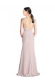 Shop Long Slim Chiffon Bridesmaid Dress with Ruffled Waist and Keyhole Ottawa
