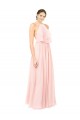 Shop Halter Neck Chiffon Bridesmaid Dress with Double Ruffle Front Ottawa