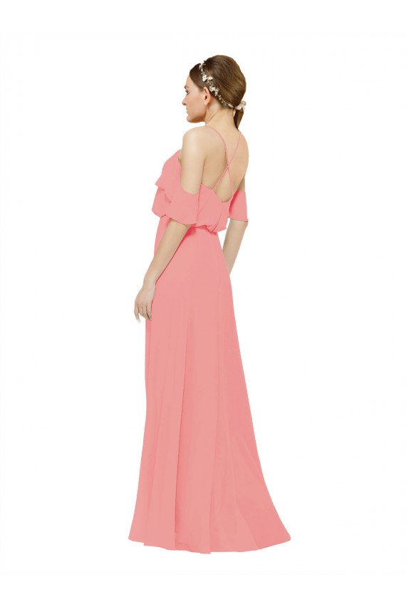 Shop Draped Off the Shoulder Sleeves Chiffon Bridesmaid Dress Ottawa