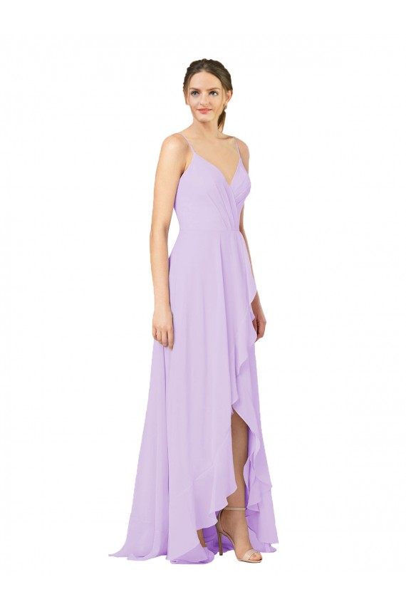 Shop High-Low Chiffon Bridesmaid Dress with Ruffle Detail Ottawa