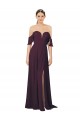 Shop Romantic Off-Shoulder Chiffon Bridesmaid Dress with Plunging V-Neck Ottawa