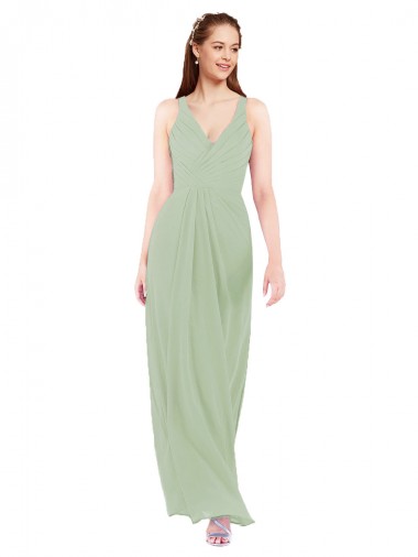 Shop Feminine Chiffon Bridesmaid Dress with Ruching and V-Neckline Ottawa