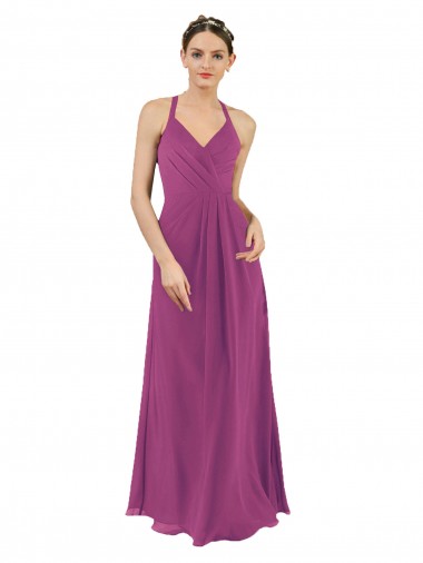 Shop Sassy Chiffon Bridesmaid Dress with Halter Neckline Ottawa