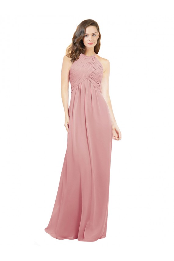 Shop Chiffon Bridesmaids Dress with Draped Bodice and Keyhole Back Ottawa