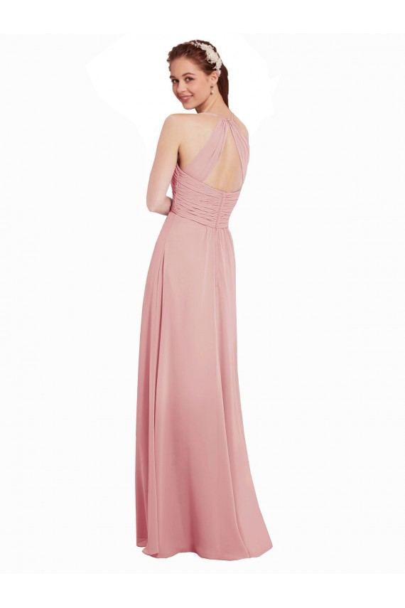 Shop Chiffon Bridesmaids Dress with Draped Bodice and Keyhole Back Ottawa