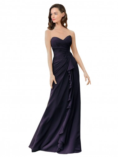 Shop Strapless Chiffon Bridesmaids Dress with Sweetheart Neckline Ottawa