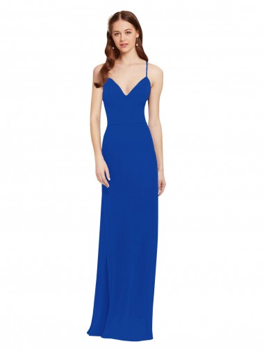 Shop Chiffon Bridesmaid Dress with Deep V-Neck and Spaghetti Straps Ottawa
