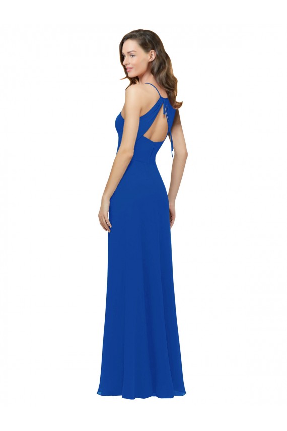 Shop Chiffon Bridesmaid Dress with Deep V-Neck and Spaghetti Straps Ottawa