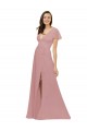 Shop Flutter Sleeves Short Chiffon Bridesmaid Dress with Tie Belt Ottawa