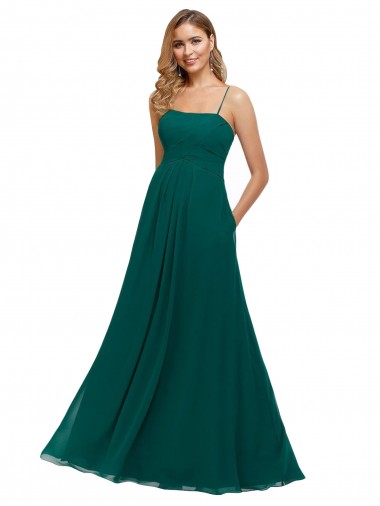 Shop Chiffon Bridesmaid Dress with Pleated Bodice and Straps Ottawa