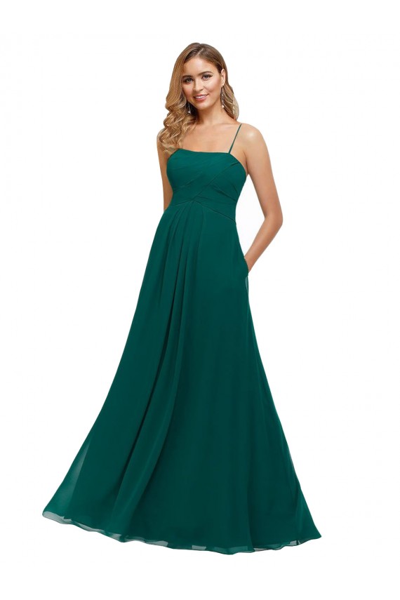 Shop Chiffon Bridesmaid Dress with Pleated Bodice and Straps Ottawa