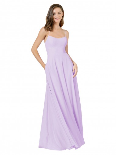 Shop Simple Chiffon Bridesmaid Dress with Pocket Ottawa