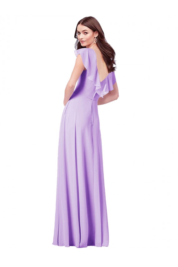 Shop Flutter Sleeves V-Neck Chiffon Bridesmaid Dress Ottawa
