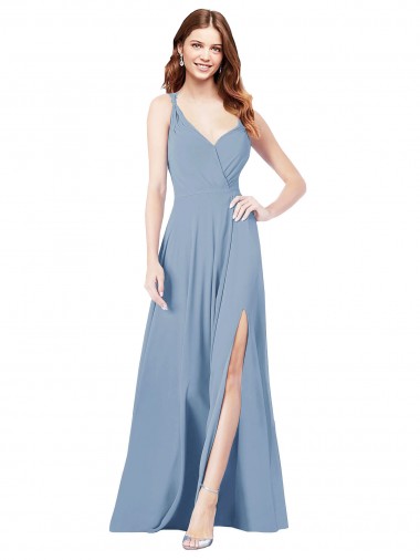 Shop Surplice Bodice A-Line Long Chiffon Bridesmaid Dress Ottawa