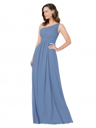 Shop Pleated One Shoulder Chiffon Bridesmaid Dress Ottawa