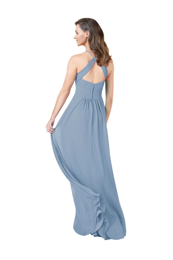 Shop Chiffon Bridesmaid Dress with High Halter Neckline Ottawa