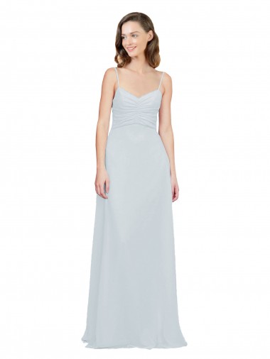 Shop Slim A-Line Chiffon Bridesmaid Dress with Spaghetti Strap Gathered Bodice Ottawa