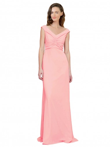 Shop Luxe Chiffon Bridesmaid Dress with Shoulder Tip Gathered Bodice Ottawa