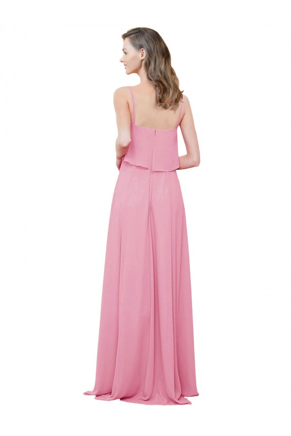 Shop Spaghetti Strap Chiffon Bridesmaids Dress with Ruffle Overlay Ottawa