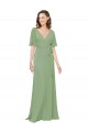 Shop Chiffon V-Neckline Wrap Bridesmaids Dress With Double Flutter Sleeve Ottawa