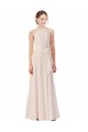 Shop Tie Neck Long Chiffon A-Line Bridesmaid Dress with Sheer Back Ottawa
