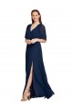 Shop V-Neck Plush Chiffon Bridesmaid Dress with Flutter Sleeves Ottawa