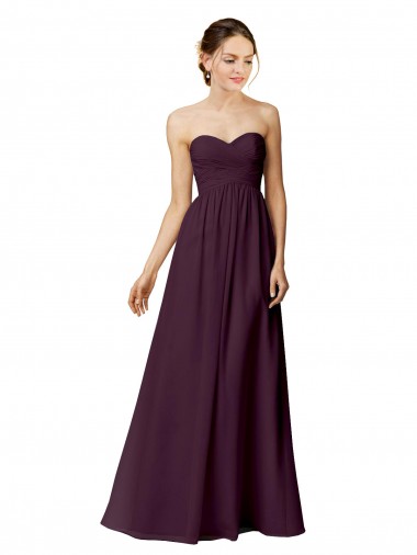 Shop Strapless Chiffon Bridesmaid Dress with Criss Cross Shirred Bodice Ottawa