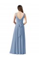 Shop Long Chiffon V-Neck and Self Sash Bridesmaid Dress with Shirred Criss Cross Bodice Ottawa