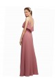 Shop Draped Long Chiffon Bridesmaid Dress with Straps and Layers Ottawa